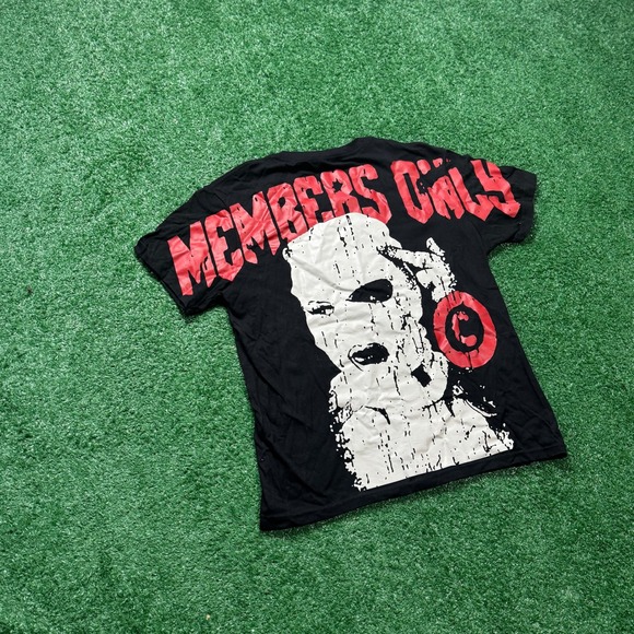 Members Only Graphic T-Shirt Ski Mask Red Black Menswear Streetwear - Picture 1 of 8